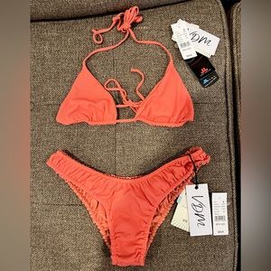 VDM reversible bikini top & bottom size M color Peach